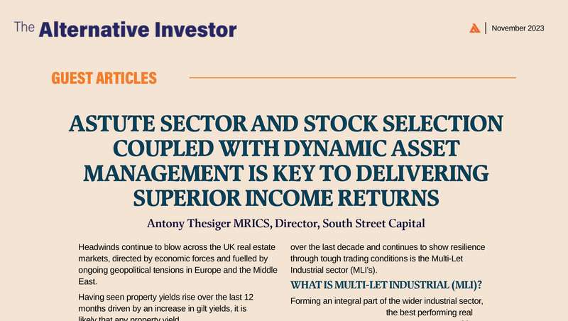 Multi – Let Industrial article provided by SSC in the Alternative Investor Magazine November 2023