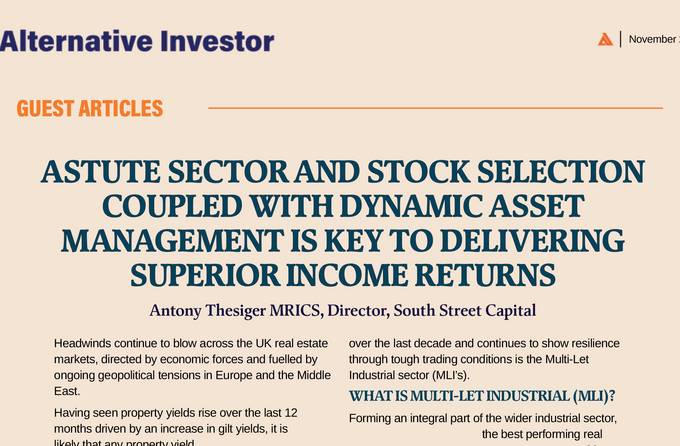 Multi – Let Industrial article provided by SSC in the Alternative Investor Magazine November 2023